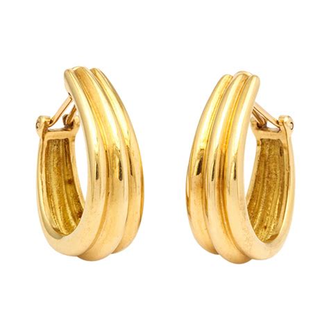 hermes gold hoop earrings